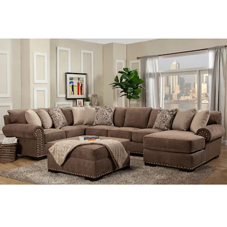 Traditional Sectional with RAF Chaise